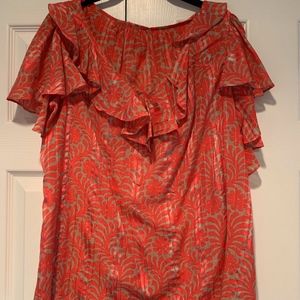 Milly 100% Silk Blouse sz M